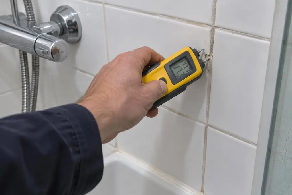 Lekdetectie Lisse – vochtmeter op badkamertegels bij de douche